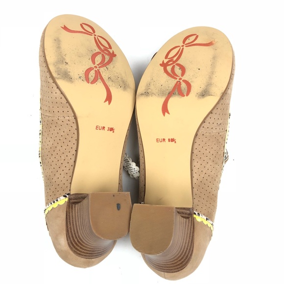 POETIC LICENCE shoes 7.5 brown yellow suede flower - Picture 7 of 8